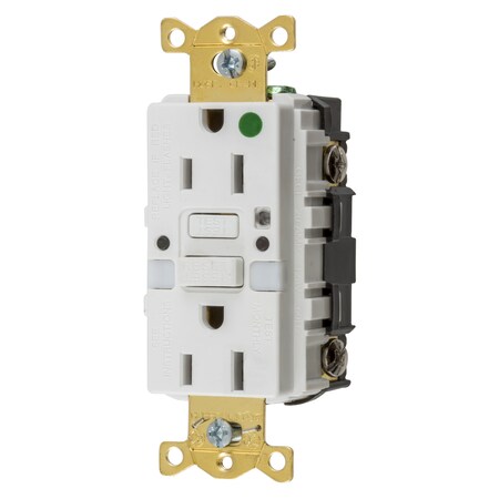 Hubbell Wiring Device-Kellems 15A COMM HG SELF TEST NIGHTLIGHT GFR WH GFRST82WNL